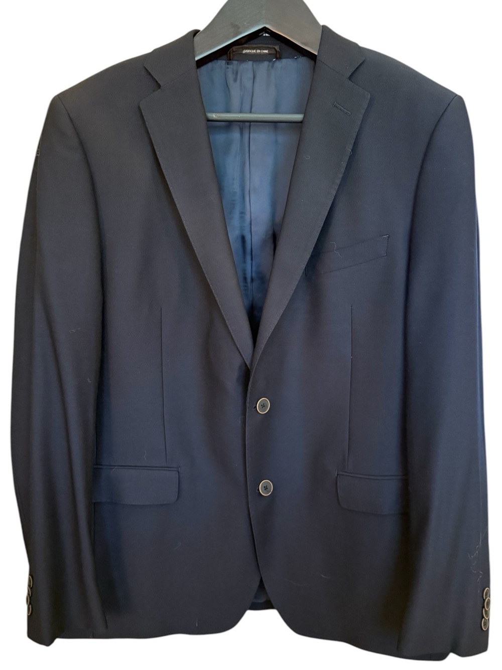 Black Brown 1826 44R Wool Sport Coat Navy Blue Italian Fabric 2-Button Blazer